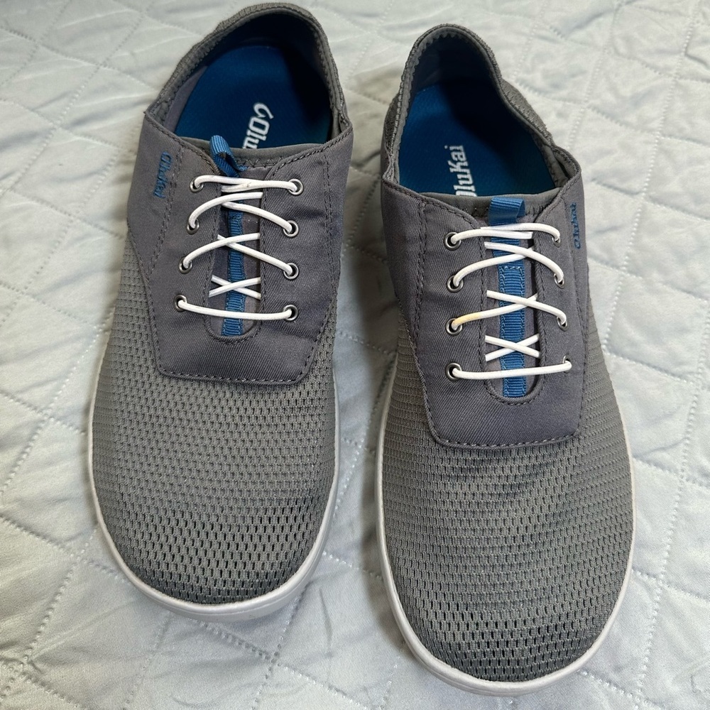 OluKai Gray and Blue Men's Sneakers